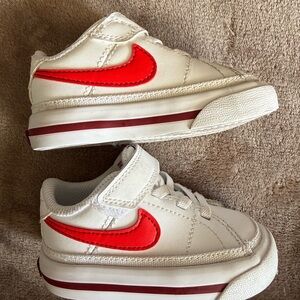 Nike Court Kids' White and Red Sneakers